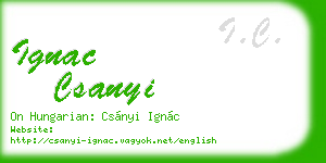 ignac csanyi business card
