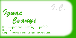 ignac csanyi business card
